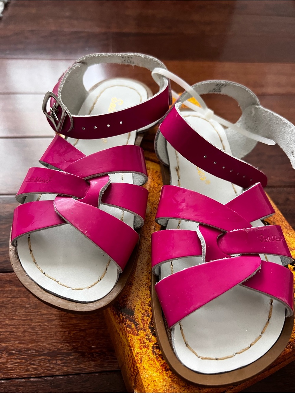 Girls' Fuchsia Strappy Ankle-Buckle Sandals